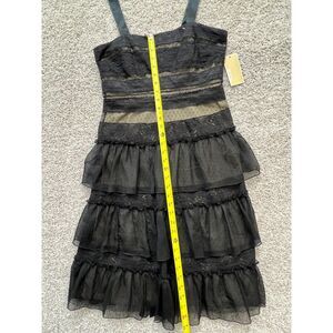 Michael kors Black Lace Tiered Dress Size S/M Ruffle Sheer